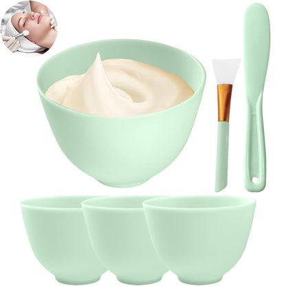 6Pcs Silicone Mixing Bowls, Silicone Bowls for Facials, DIY Face Mask Mixing Bowl for Home Salon Spa Face Skin Applicator Bowl, Black