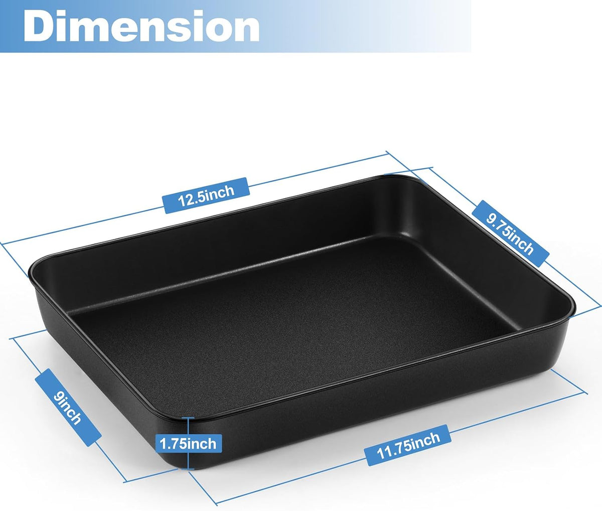 TeamFar Lasagna Pan, 16" x12.13" x2" Stainless Steel Rectangular Cake Pan