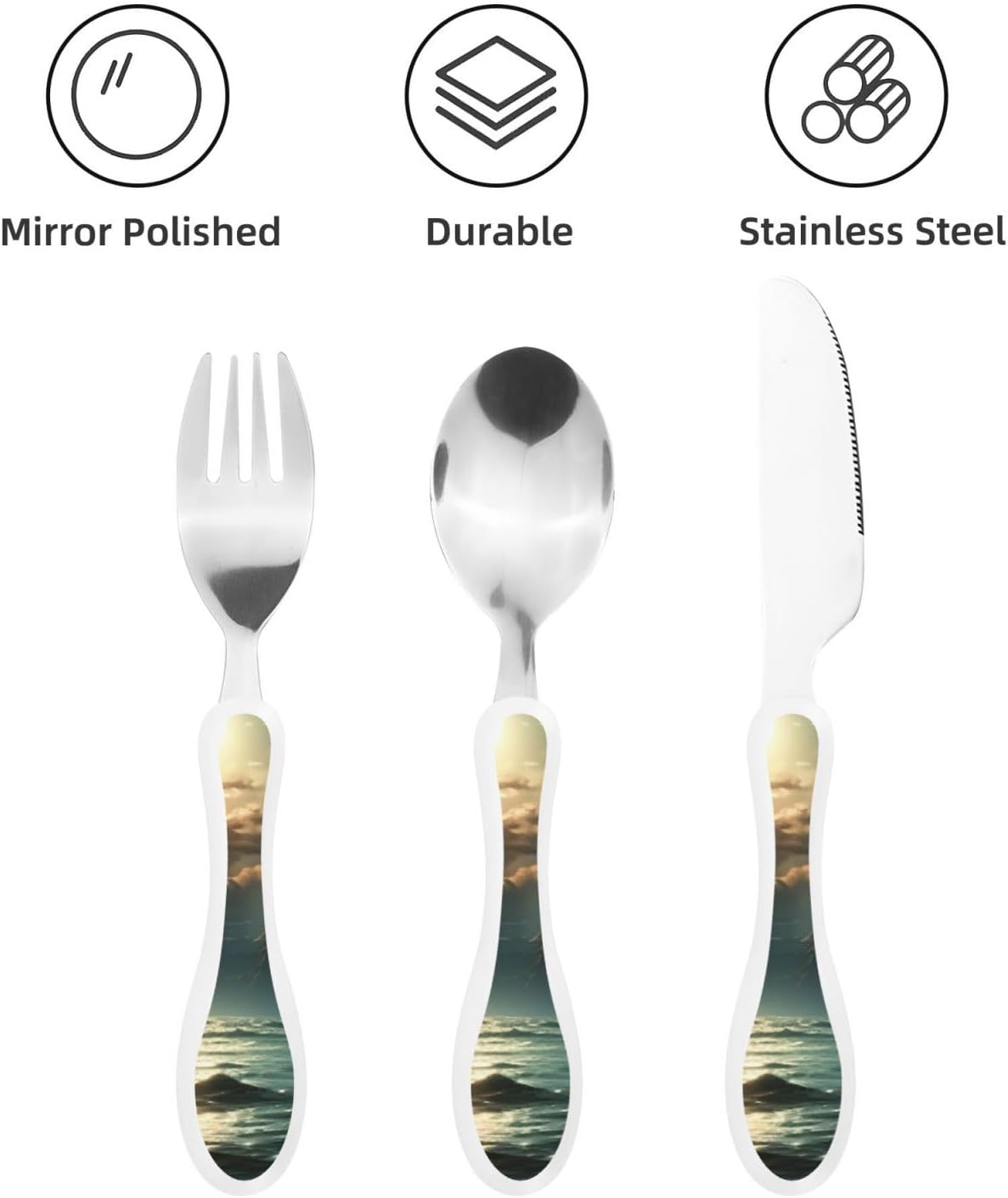 3-Piece Kids Silverware Set With Storage Case, Stainless Steel Reusable Children Safe Knife Spoon Fork Set Samurai Children Flatware Set For Kids Lunch Box