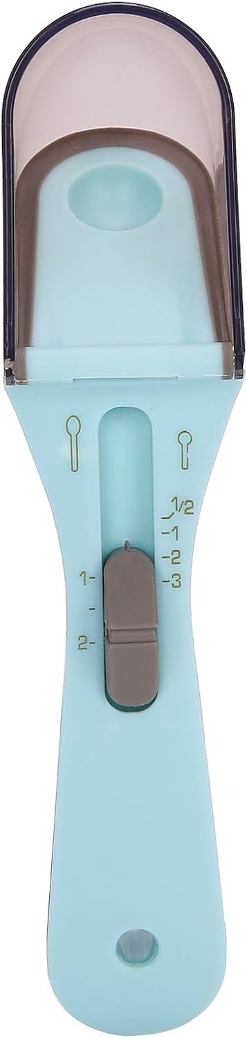 Adjustable Measuring Spoon Set, 2-in-1 Multifunctional Baking Scoop with Silicone Scraper & PP Shell, Kitchen Metering Tool
