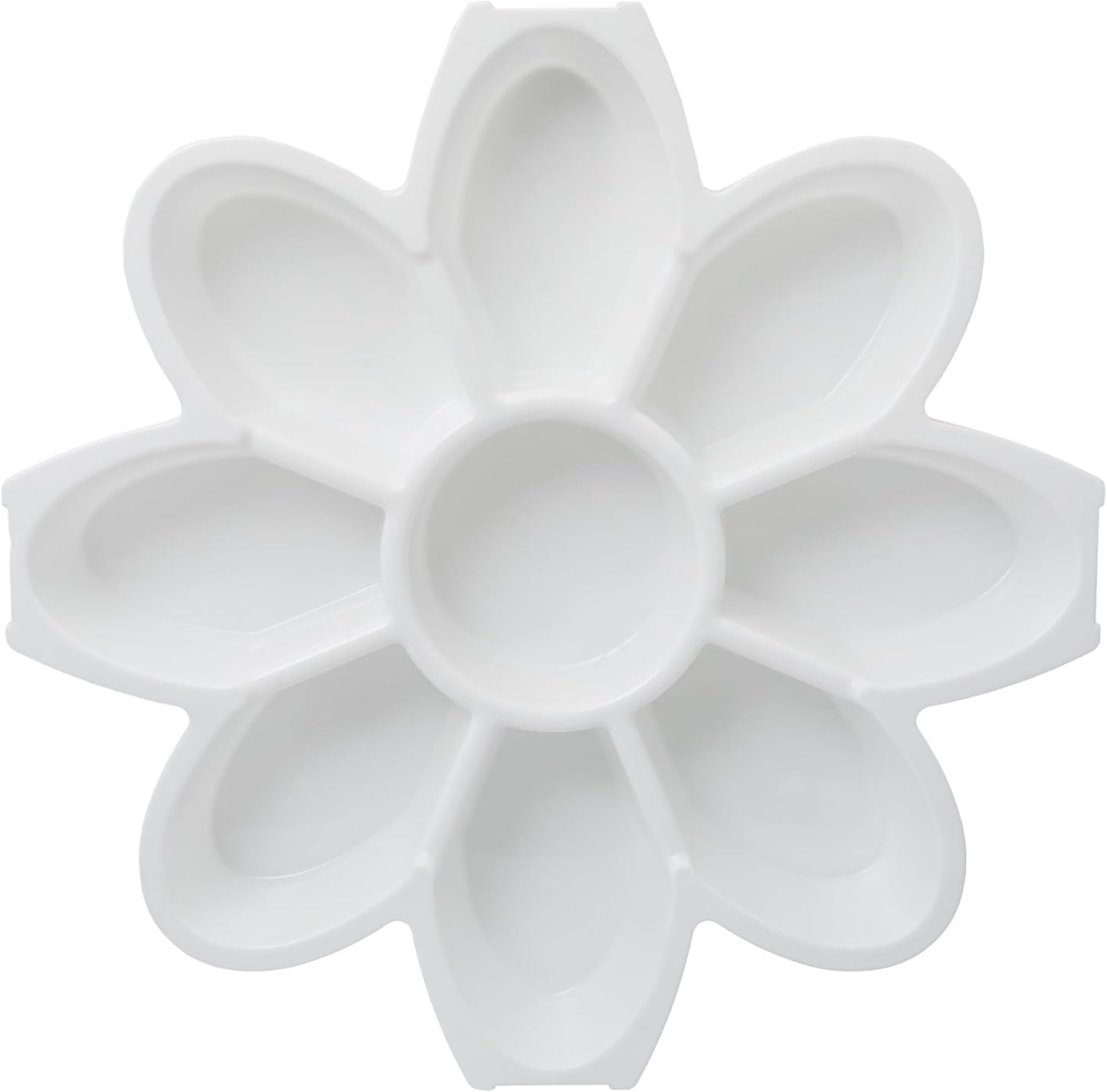 KOLORAE Flower Snack Serving Tray - 9 Compartment Party Platter with Dressing Cup for Chips and Dip, Fruits and Veggies - Game Day & Summer Entertaining Tray