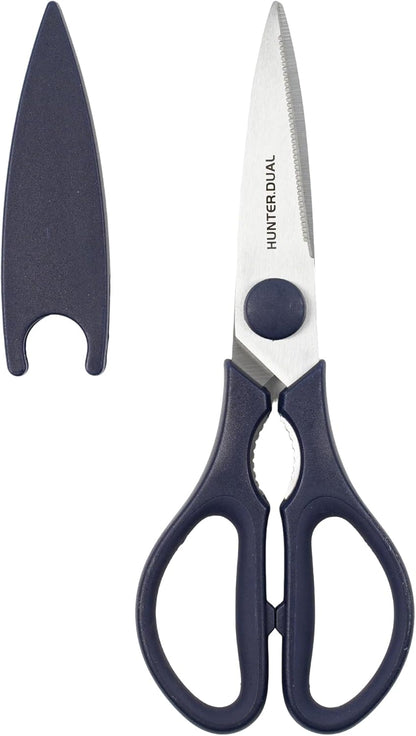 Kitchen Scissors for Food, HUNTER.DUAL Heavy Duty Come Apart Poultry Shears for Cooking, All Purpose for Cutting Chicken, Meat, Fish & Vegetables (Auqa, 8.35 Inch)