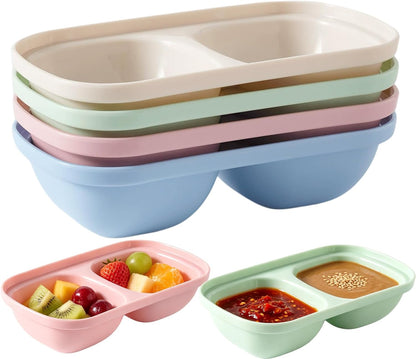 4 Piece Dipping Bowls Set, Small Spice Bowls for Sauce, Soy Sauce Dishes for Sushi, Dessert & Snack Portion Control, Dishwasher Safe Prep Bowls for BBQ Baking, 60ml (2 oz), PP Plastic, Pink