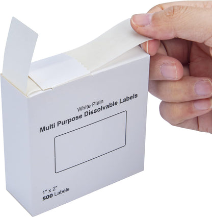 L LIKED Blank White 1 x 2 Inch Dissolvable Labels for Food Rotation Prep roll of 500 (1 Rolls)