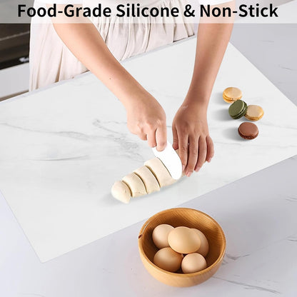 Silicone Mat Heat Resistant Mats for Countertop, Large Silicone Mats for Crafts Kitchen Counter Workbench Table protector, Size 36x24 inches Thick 2mm,Rolled Package,Light Blue