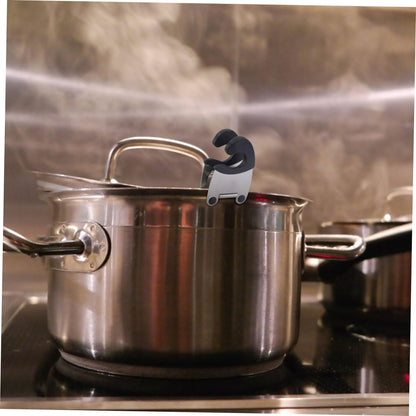 2pcs Stainless Steel Pot Clip Spoon Holder, Heat Resistant Kitchen Gadget