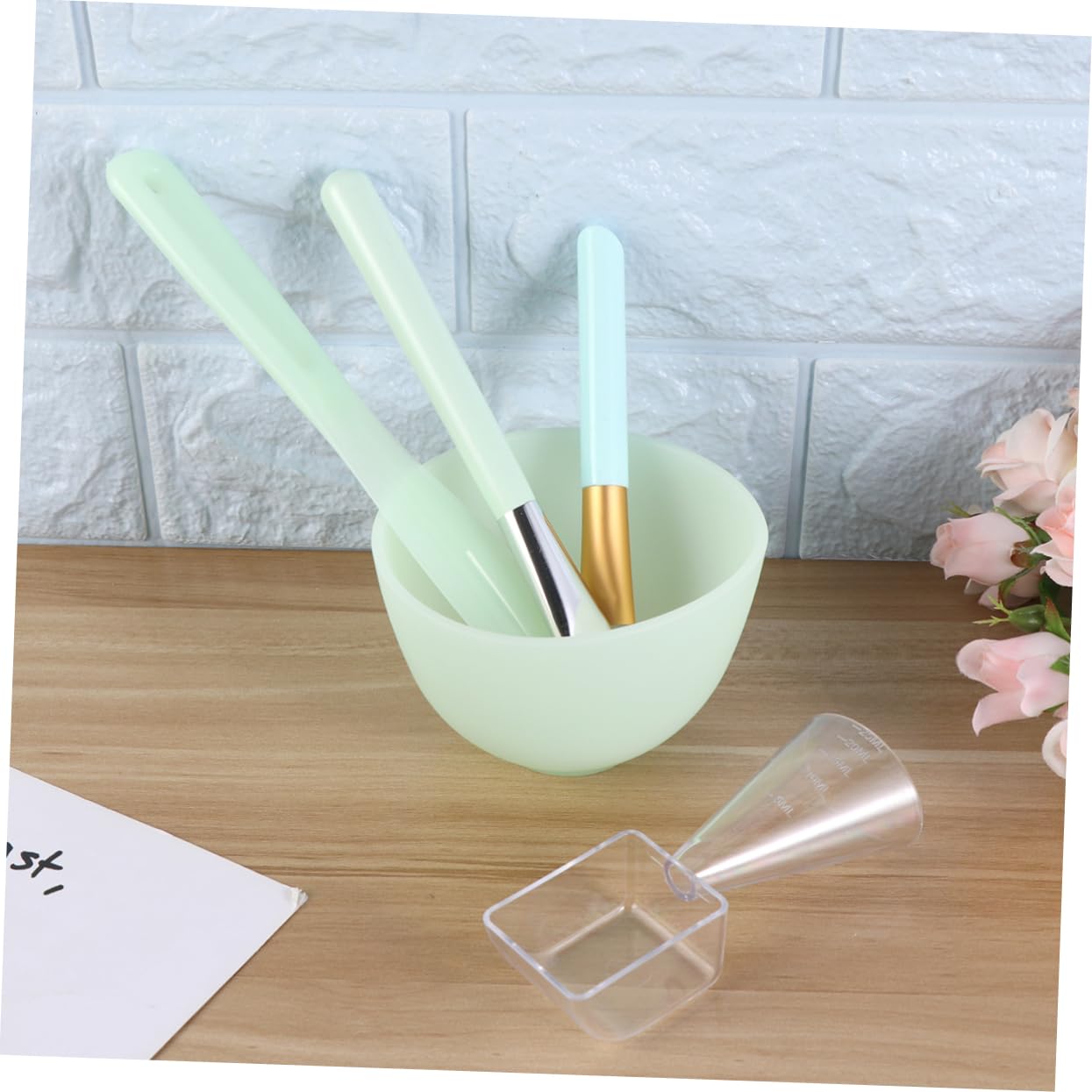 5pcs Silicone Facial Mask Bowl Set Kit Diy Face Mask Mixing Bowls Facial Stick Tool Plastic Makeup Tools