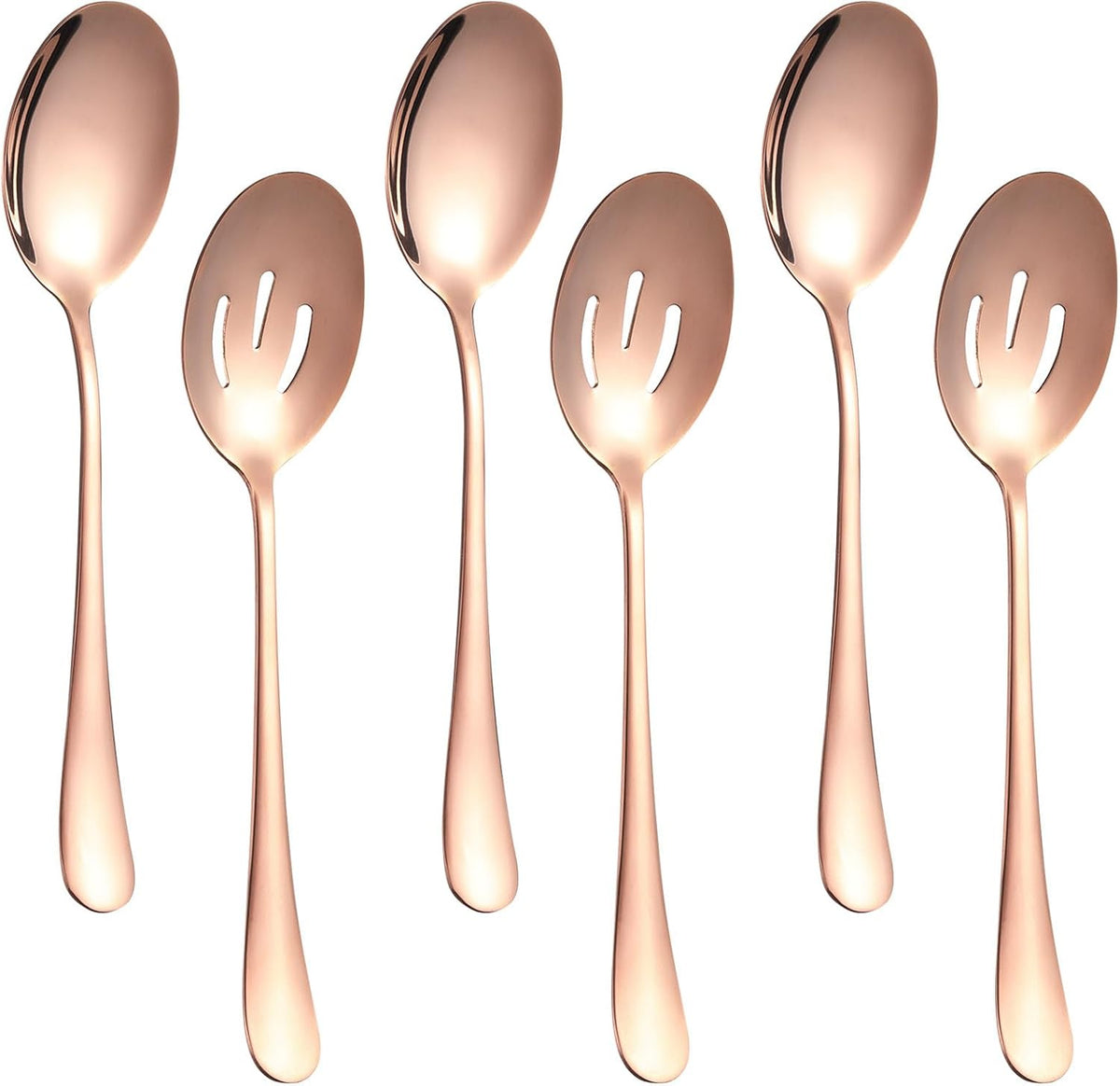 Serving Spoons Set, 8.7 Inch Serving Spoon, Slotted Spoons, Gold