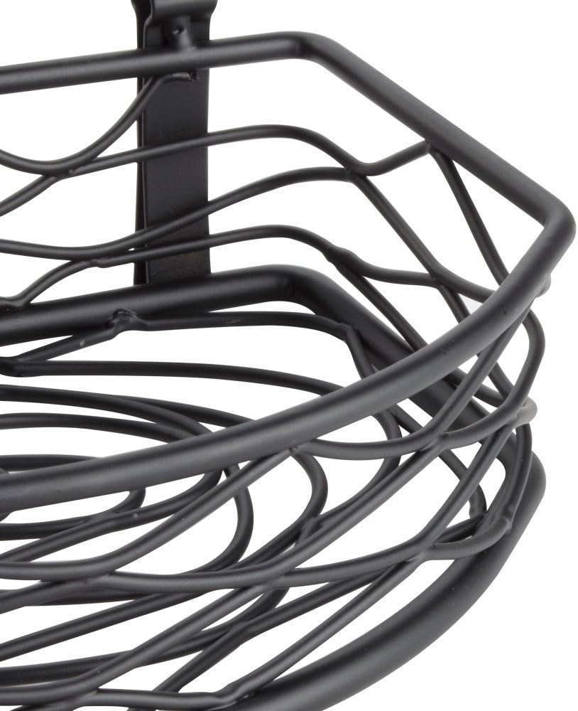American Metalcraft SRBNB1 Semi-Round Wire Birdnest Condiment Rack Holder, Wrought Iron, Black