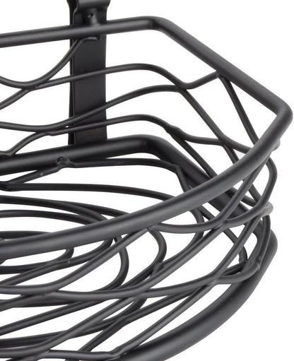 American Metalcraft SRBNB1 Semi-Round Wire Birdnest Condiment Rack Holder, Wrought Iron, Black