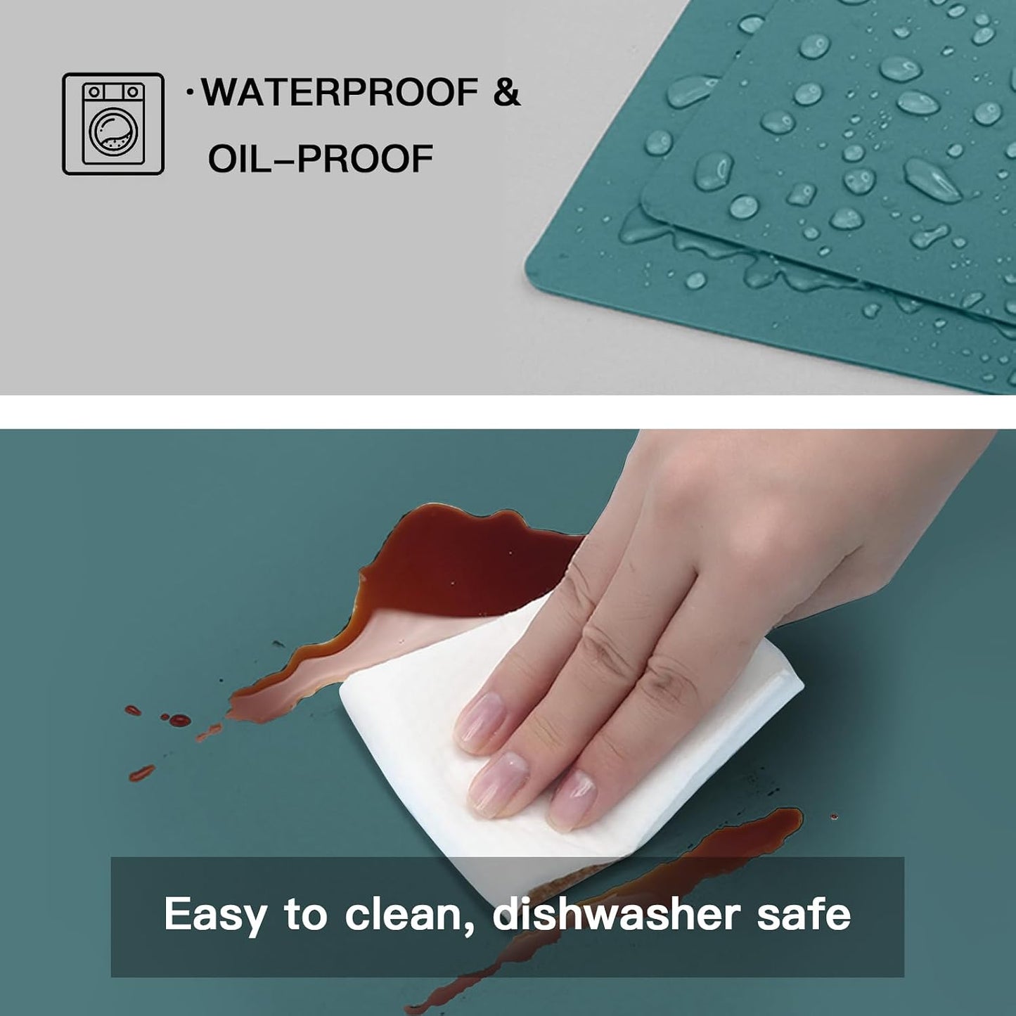 Silicone Mats for Kitchen Counter, 47.3"x23.6"x0.08" Largest Heat Resistant Mat Kitchen Island Waterproof 2MM Thick Countertop Protector Mat Nons-slip Extra Large Counter Mat (Black)