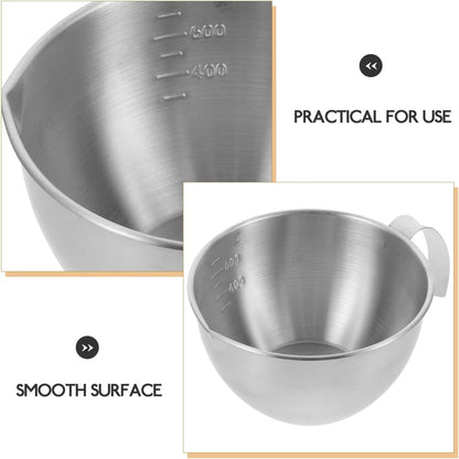 Luxshiny Stainless Steel Mixing Bowl with Handle 20.2Oz Food Prep Bowl with Measurement Scale for Cooking Baking Salad and Meal Prep 7.67X5.51X3.34In