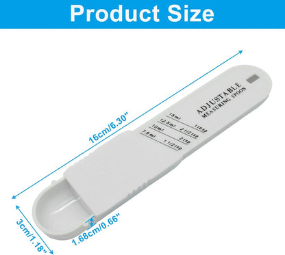 Adjustable Measuring Spoon, ABS White