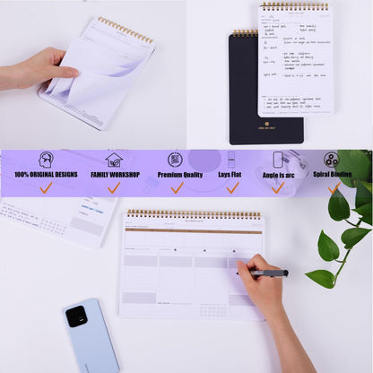 Weekly Meal Planner with Recipes and Grocery List Magnetic Notepad For Fridge - 8.5x11'' Menu Planning Pad With 54 Sheets Tear Off Shopping List For Family Dinner Menu and Meal Prep Planning