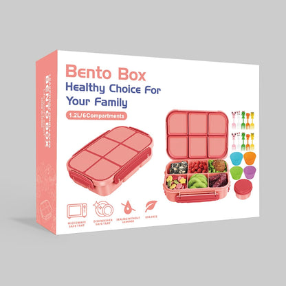 Amathley Lunch Box Kids Girls Boys,Bento Box Adult,Toddler Lunch Containers for School,Leakproof Snack Containers with 6 Compartments,Sauce Container,10 Food Picks and 4 Muffin Cups (Green)