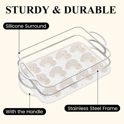 Silicone Muffin Pans for Baking, Metal Reinforced Frame 12 Cups Regular Size Silicone Cupcake Pan Nonstick Muffin Tin for Baking Muffin, Cupcake, Frittatas,BPA Free, Silicone Molds Dishwasher Safe