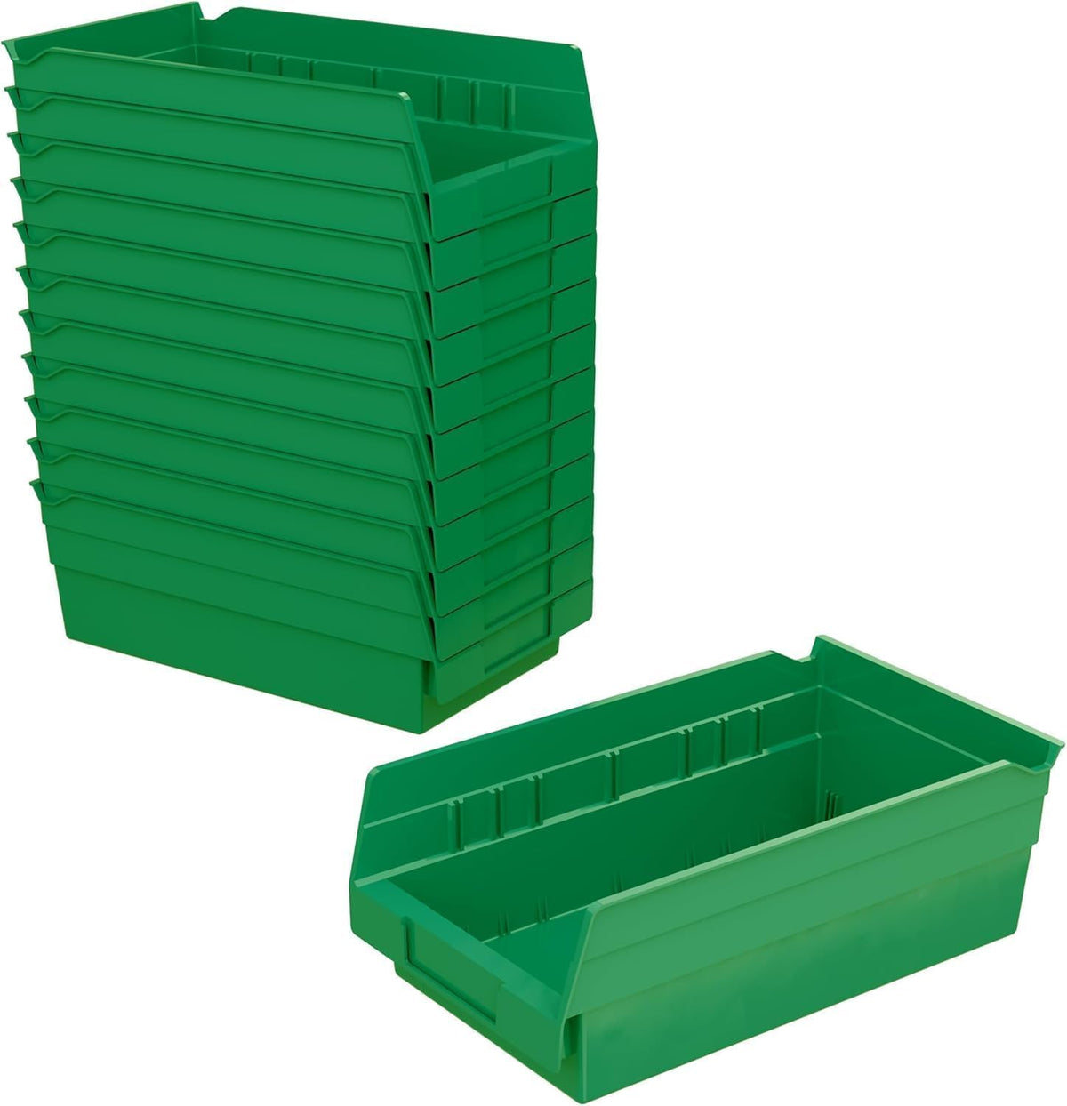 Akro-Mils 30130 Plastic Shelf Bins, Heavy Duty Storage Bins for Garage, Closet, and Drawer Organization, 12" x 6-1/2" x 4", Blue, 12-Pack | Closet, and Drawer Organization, 12" x 6-1/2" x 4", Blue, 12-Pack