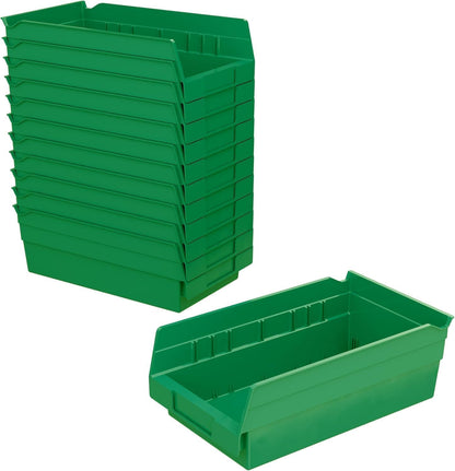 Akro-Mils 30130 Plastic Shelf Bins, Heavy Duty Storage Bins for Garage, Closet, and Drawer Organization, 12" x 6-1/2" x 4", Blue, 12-Pack | Closet, and Drawer Organization, 12" x 6-1/2" x 4", Blue, 12-Pack