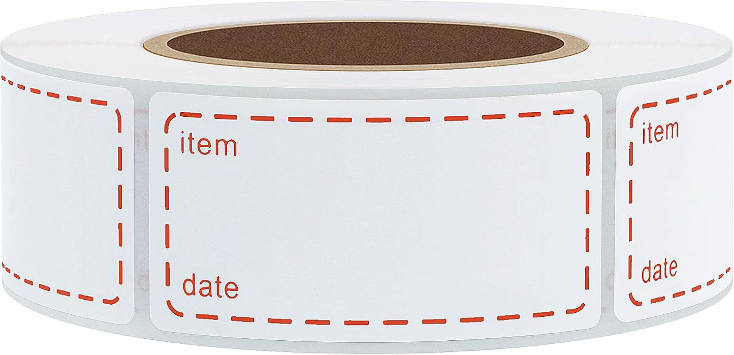 Hybsk 500pcs Freezer Labels Removable Storage Stickers 1x2 Inch Waterproof Oil-Resistant Refrigerator Kitchen Labels (Red)