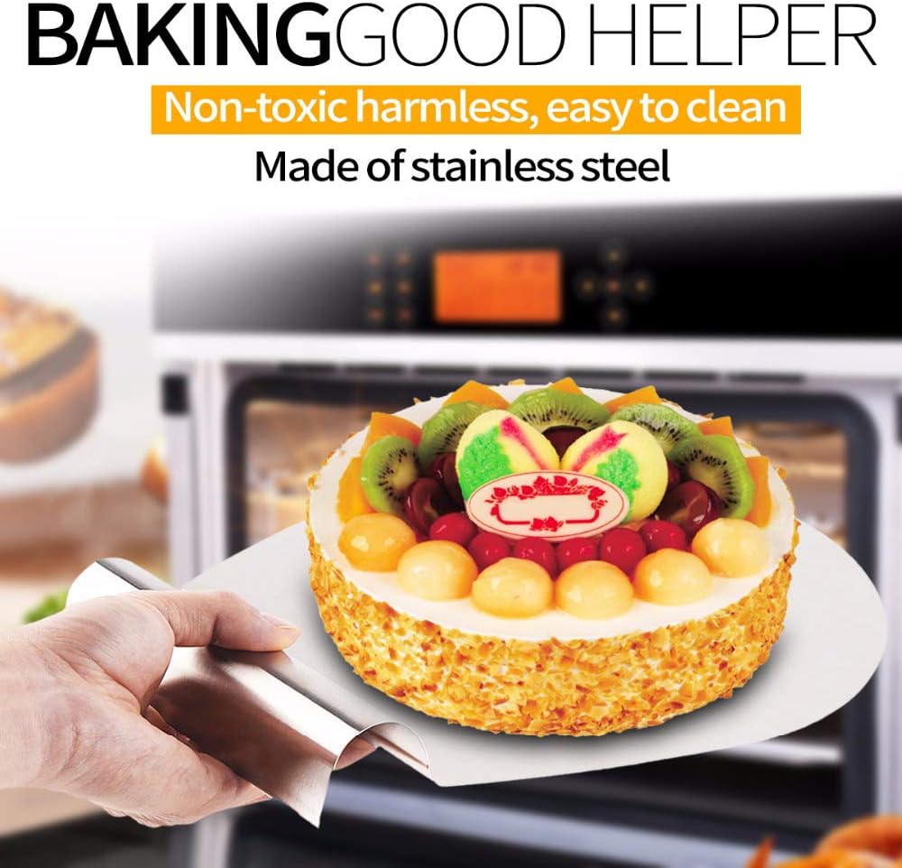 Stainless Steel Cake Baking Tools - Cake Lifter Shovel & Tray for Baking Pizza, Bread, Pie