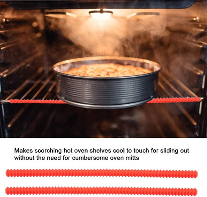 Aramox Silicone Oven Rack Guards, 2pcs Heat Insulated Silicone Clips Hot Oven Rack Shelf Guards Avoid Scald Protector Tool