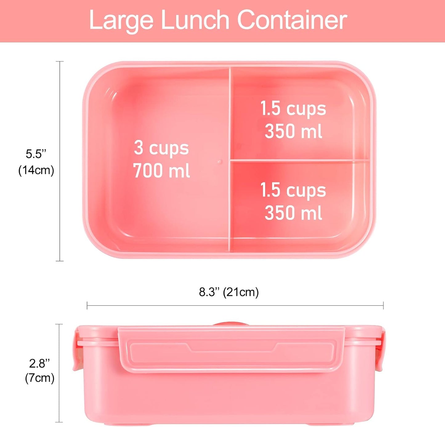 Caperci Classic Bento Box Adult Lunch Box for Older Kids - Leakpoof 47 oz 3-Compartment Lunch Containers for Adults and Teens, Built-in Utensil Set, Ideal for On-the-Go Balanced Eating,Khaki Green