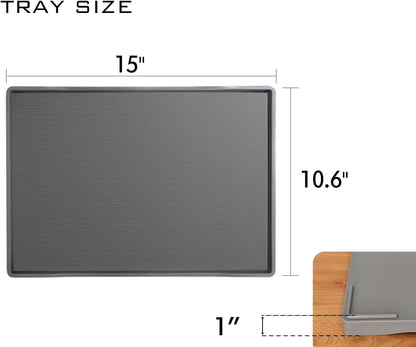 White Serving Tray (13.5 x 9.6 inch) for Serving Accessory, Elegant & Stackable Plastic Tray for Spa, Coffee, Drinks, Tea, Bar, Party, Seasoning, Perfume and Display Use.