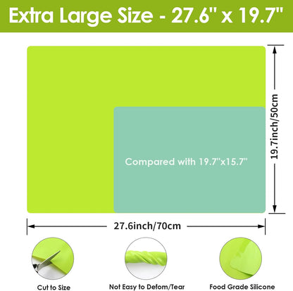 Extra Large Silicone Mats for Kitchen Counter, 27.6'' x 19.7'' Nonskid Silicone Placemats for Kids, Nonstick Purple Silicone Mat for Baking Crafts, Silicone Dab Mat Heat Resistant, 1Pack - Colors A