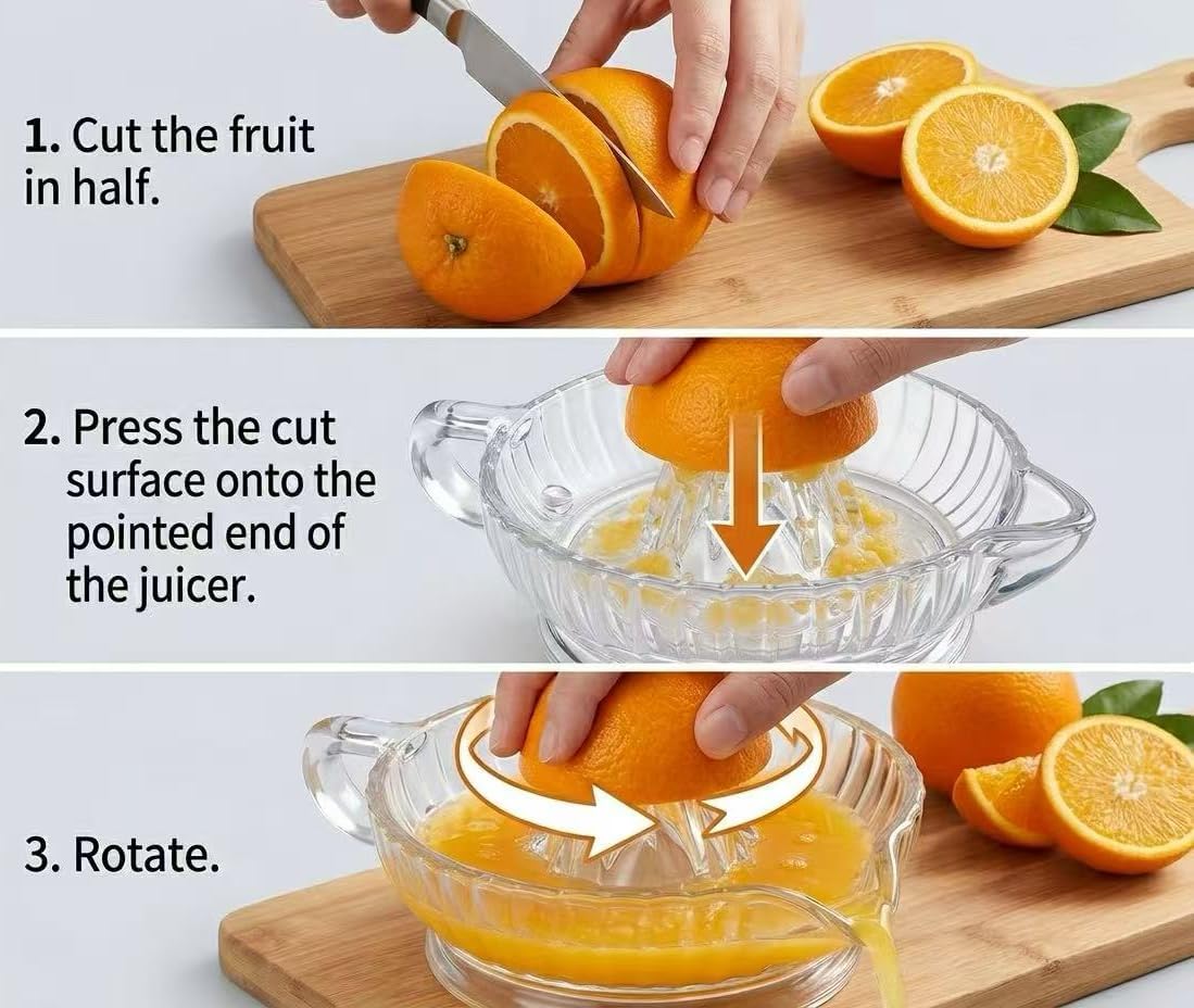 Glass Lemon Squeezer Citrus Juicer Reamer
