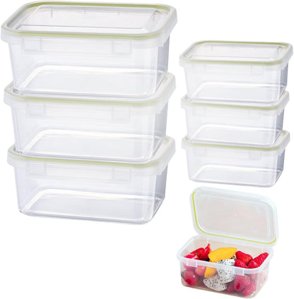 Refrigerator Organizer With Integrated Flip-Top Lid,Clear Airtight Fruit Storage Containers For Fridge,Meal Prep Containers Reusable,Microwave and Freezer Safe,BPA Free, 6 Pack Set (3x30oz, 3x10oz)