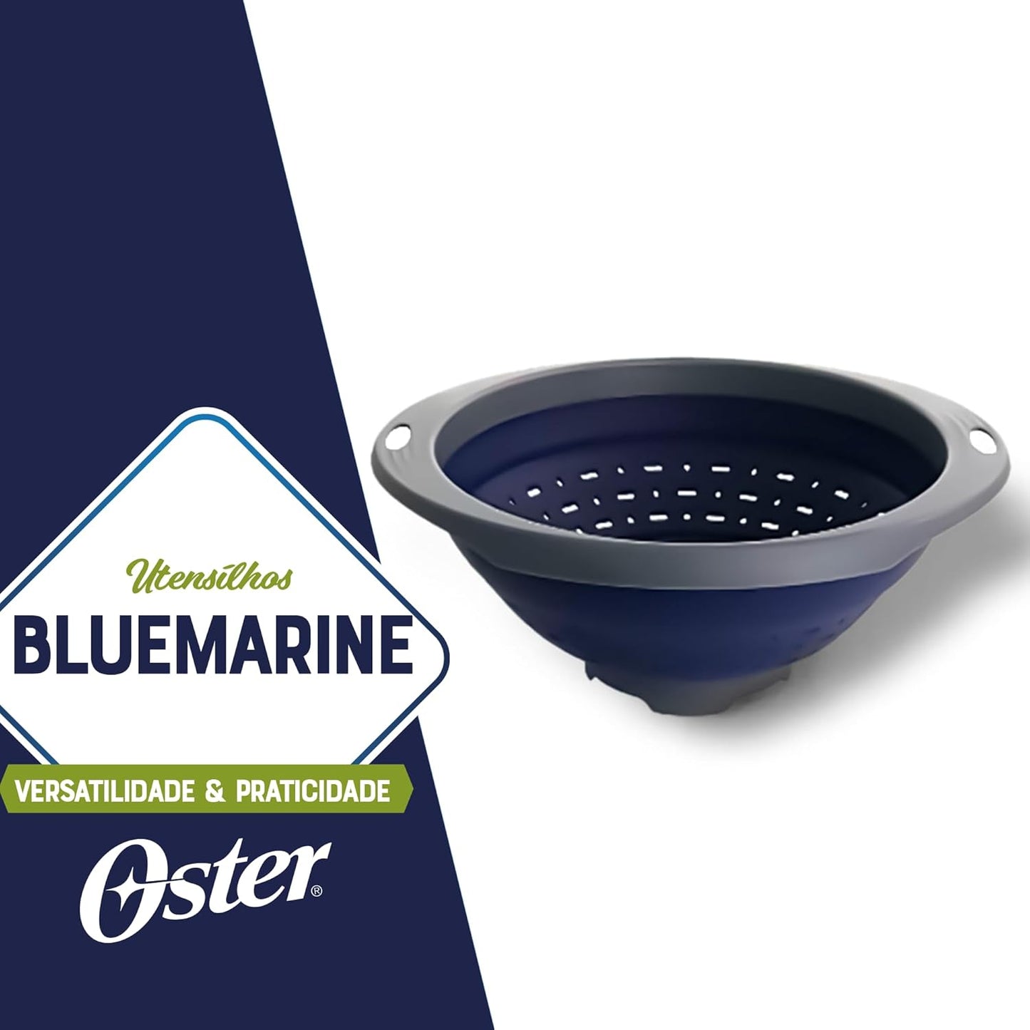 Oster Bluemarine 3 Piece PP Stackable Space-Saving Colander and Mixing Bowl Set