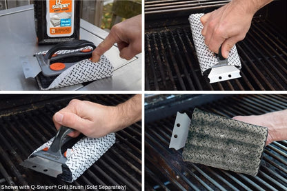 Proud Grill Q-Swiper Grill Cleaning Wipes - Bristle & Wire Free BBQ Cleaner, Heavy Duty Degreaser Wipes, Grease & Grime Remover for Outdoor Barbecue Grills - Gifts for Men, 40 Count, 1-Pack