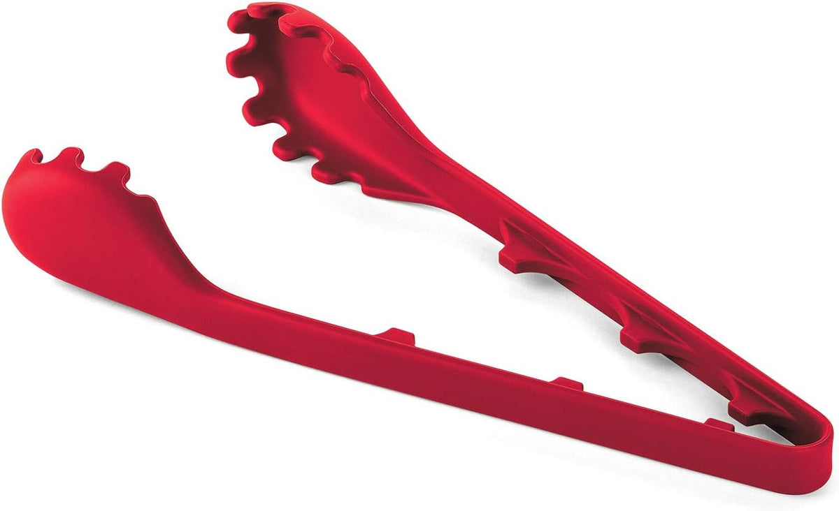 Fox Run 2 in 1 Pasta Measuring Tongs, 12.5", Red