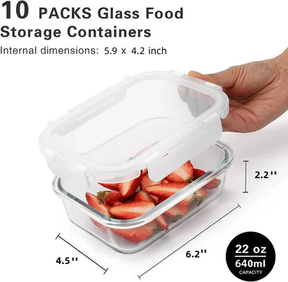 5 Pack 36 Oz Glass Meal Prep Containers with Lids, Reusable Glass Food Storage Airtight Lunch Containers with Lids, Leak Proof, Microwave, Oven, Freezer and Dishwasher Safe (Gray)