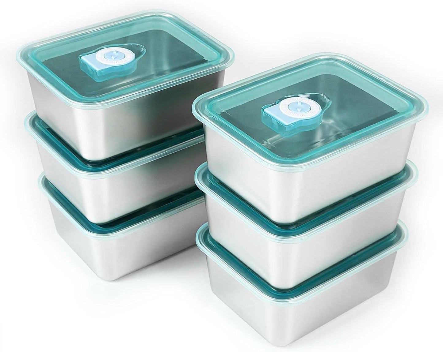 6pcs Stainless Steel Stacking Food Containers with Lids, Reusable Snack & Prep Containers for Office, sp-00018