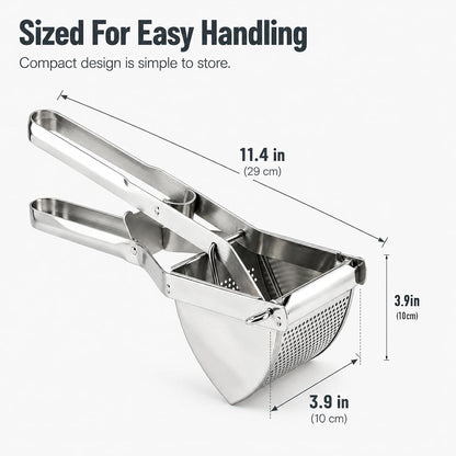 22 oz Potato Ricer & Masher, Heavy Duty Large Food Masher Stainless Steel