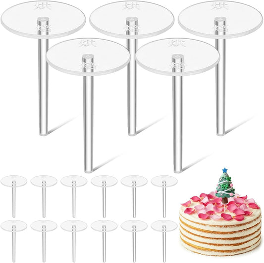 Abaodam Cake Nail Base Decor Cake Topper Lifters Decor Fixing Base Plastic Nails for Birthdays Weddings