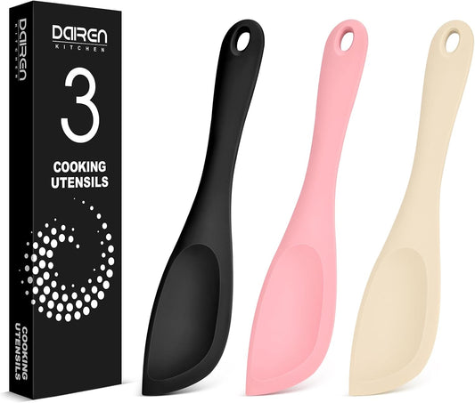 Silicone Spatula Scraper Set, Food Grade Rubber Spatulas, 3 Pack (10.2inch)