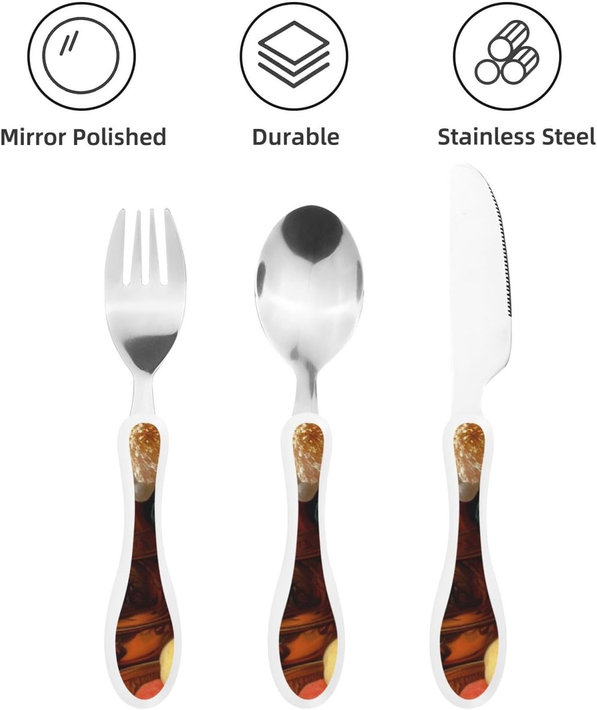 3-Piece Kids Silverware Set With Storage Case, Stainless Steel Reusable Children Safe Knife Spoon Fork Set Shih Tzu Dog Children Flatware Set For Kids Lunch Box