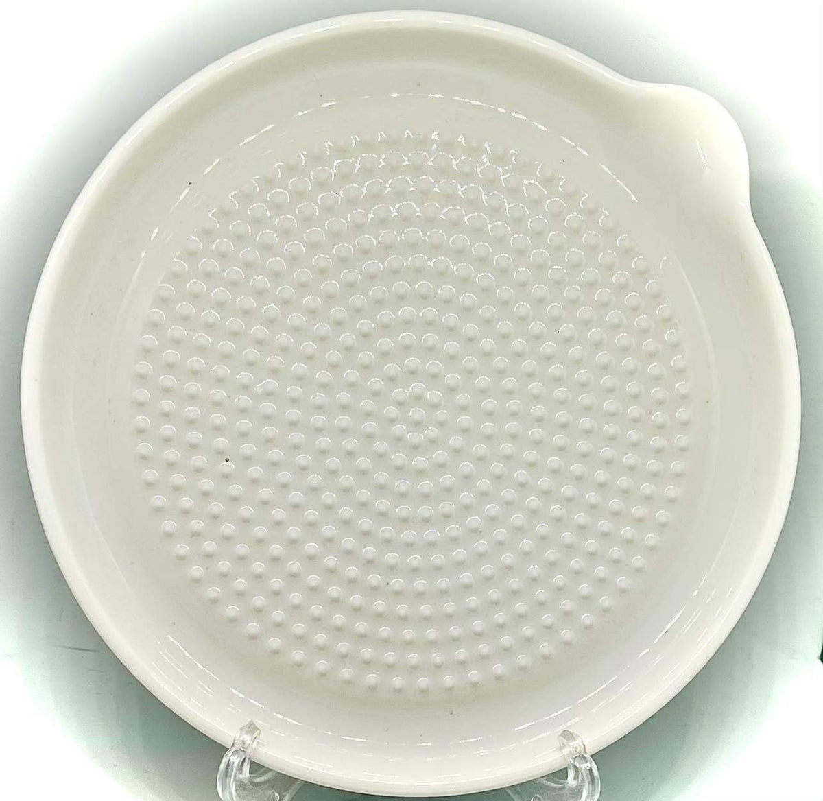 BonCera, Premium Ceramic Garlic Grater Plate Set - Large White Modern