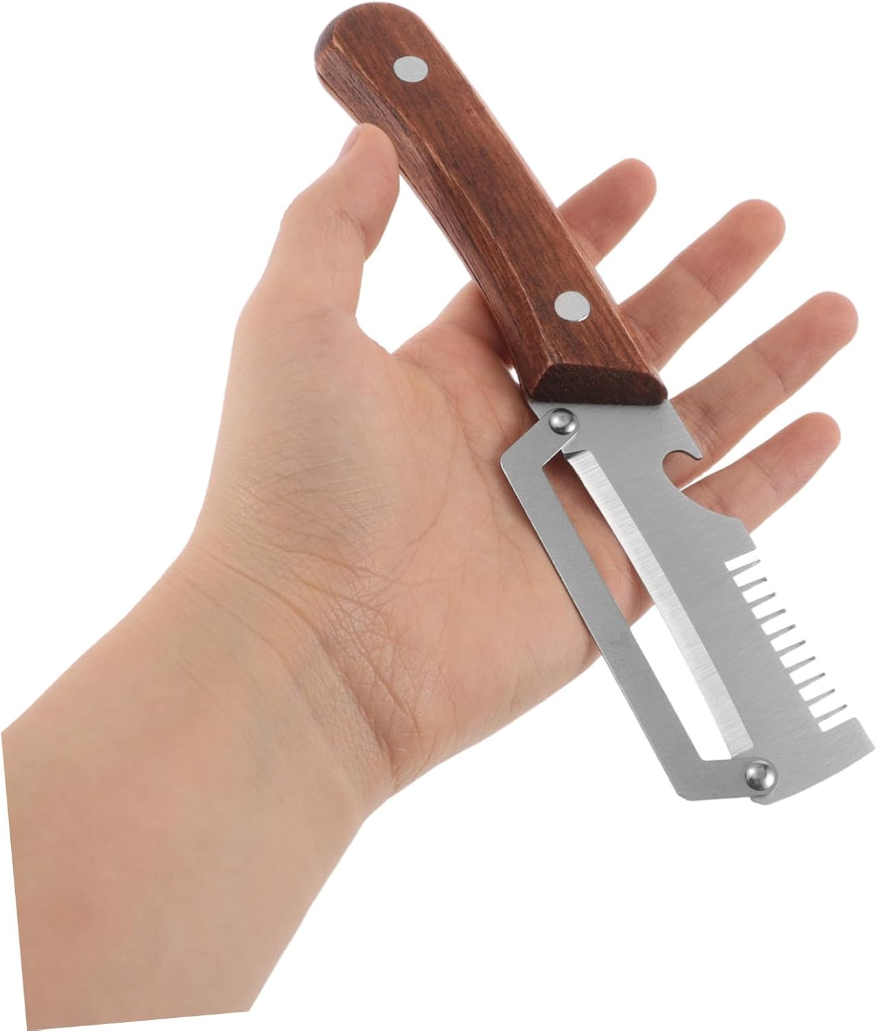 2pcs Vegetable Peeler Set - 2-in-1 Fruit and Potato Peeler with Bottle Opener, Stainless Steel Blade and Wooden Handle, for Food Prep - 7.48X1.50X0.67
