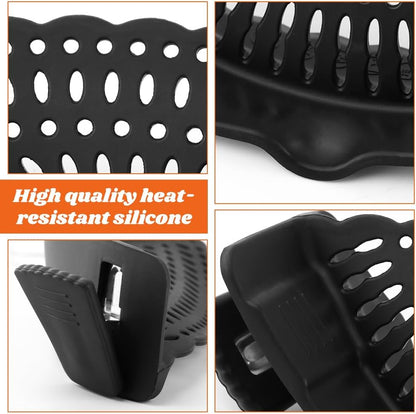 Clip on Silicone Strainer with Scraper, Adjustable Pasta Colander