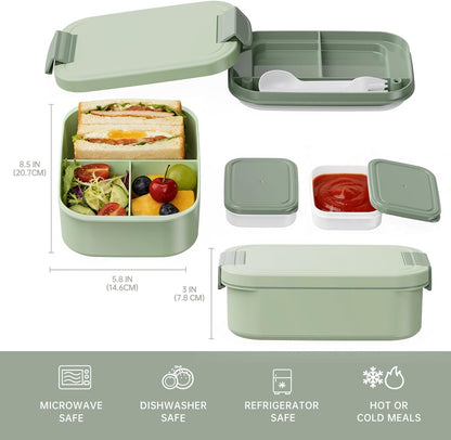 JBGOYON Bento Box and Lunch Bag Set, Leak-Proof Lunch Box for Adults and Kids with Built-in Utensils, Insulated for Work School Travel, Microwave & Dishwasher Safe, All-in-One (Purple)