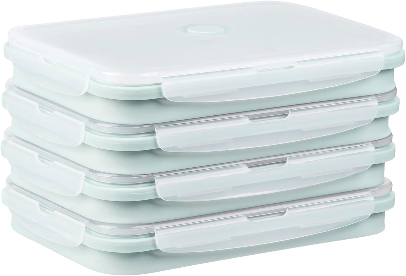 Large Silicone Food Storage Containers 68oz/2000ml 4 Pack | Collapsible Meal Prep Containers, Airtight Leakproof Lid, Containers for Camping, Microwave Freezer Dishwasher Safe