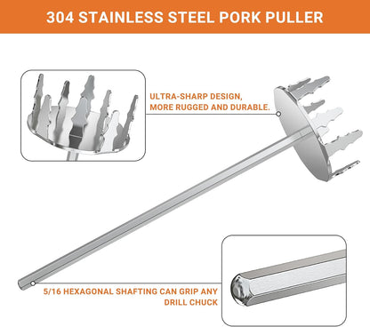 Onlyfire 4 Inch Stainless Steel Pork Puller, Upgraded Ultra-Sharp