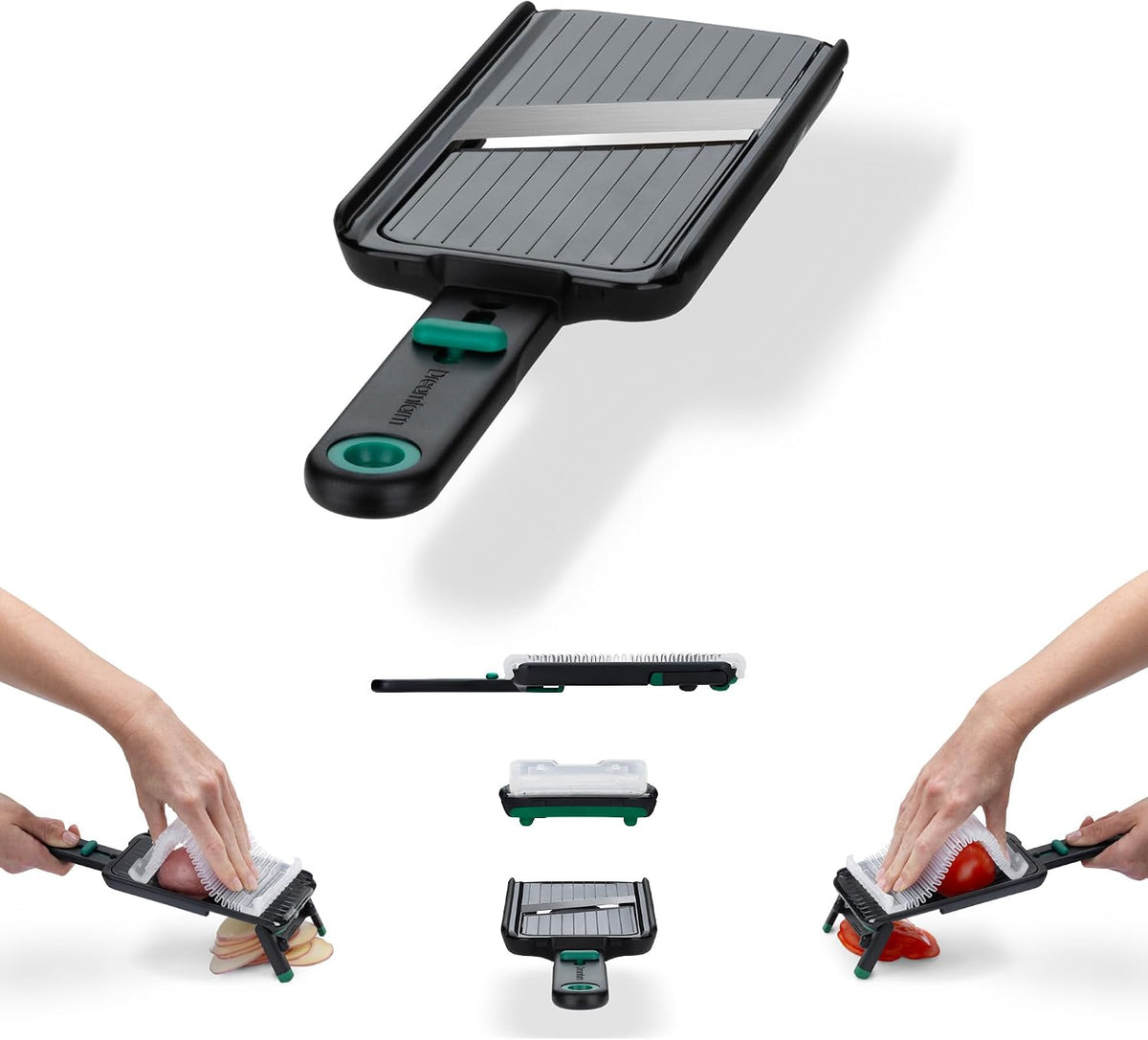 Dreamfarm Nocutu Adjustable Handheld Mandoline Slicer with Finger Guard