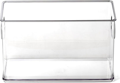 BINO | Stackable Plastic Storage Bins, Clear | THE CLARUS COLLECTION | Pantry Organizers and Storage Containers | Fridge Organizer Bins | Kitchen Cabinet Organizer | Medicine Cabinet Bin