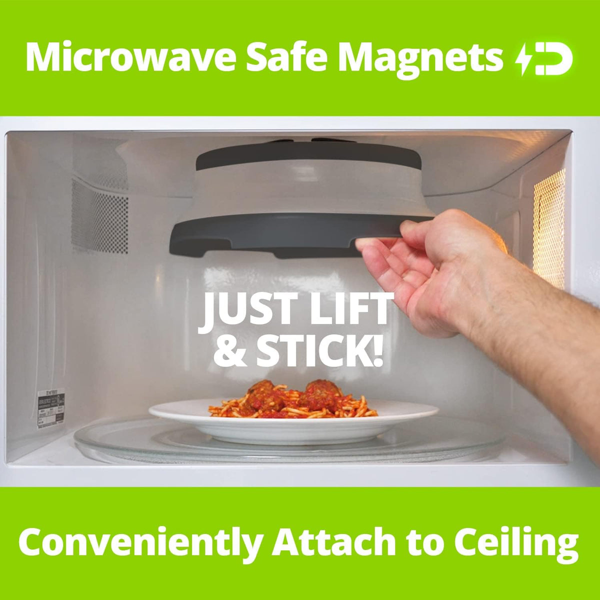 HOVER COVER Magnetic Microwave Splatter Cover - 12-Inch Collapsible - Gray