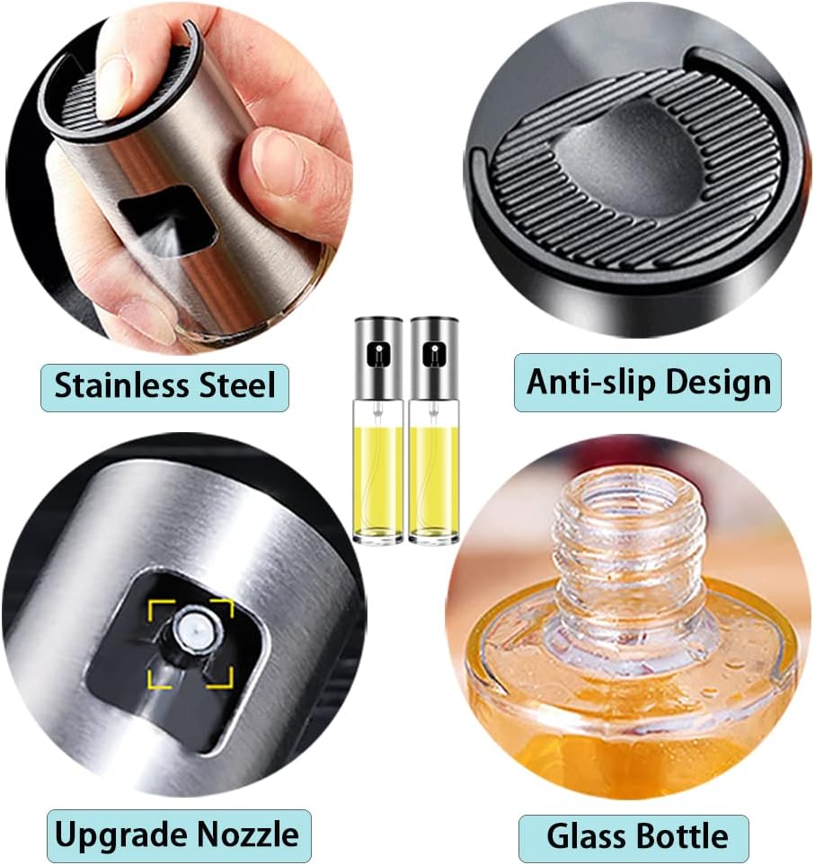 Oil Sprayer for Cooking Olive Oil Sprayer Mister for Air Fryer Vegetable Vinegar Oil Portable Mini Kitchen Gadgets for Baking,Salad,Grilling,BBQ,Roasting