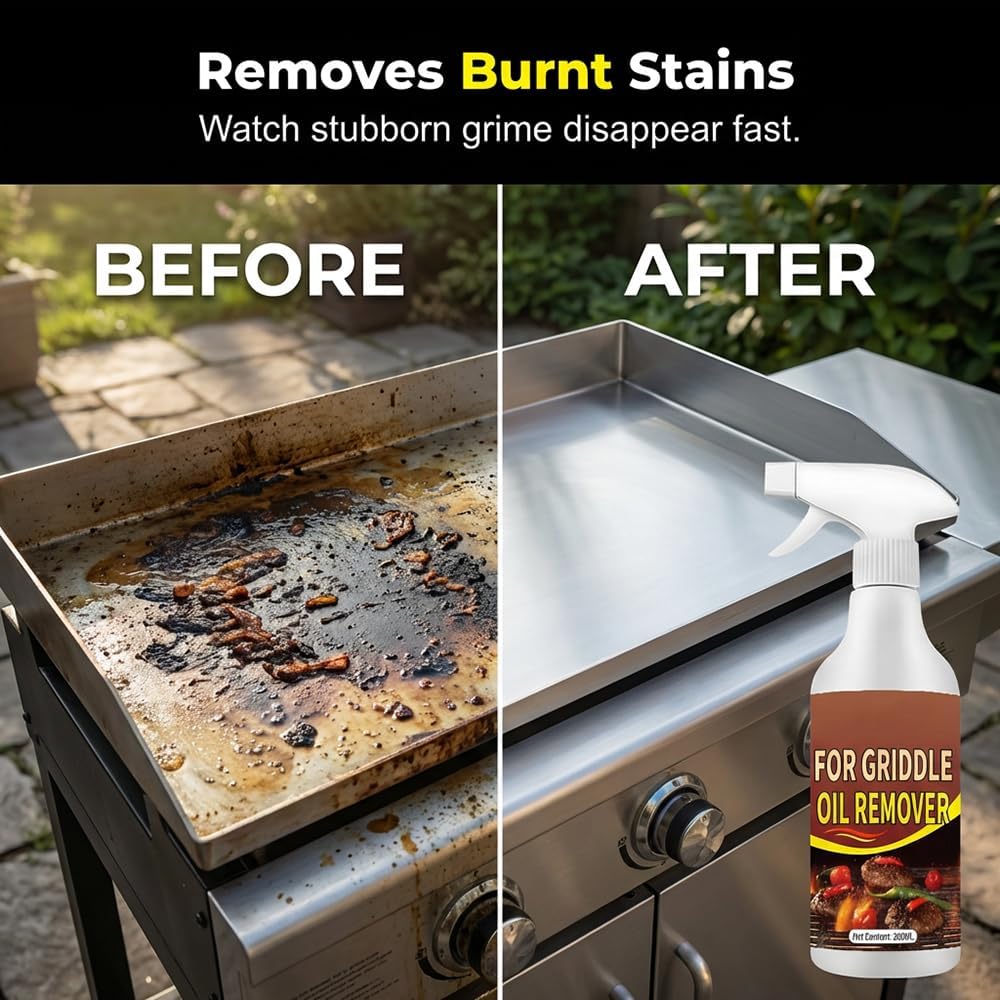 Powerful Grease Remover for Griddles, 2026 New Fast-Acting Heavy-Duty Grill Degreaser Spray,Heavy-Duty Grill Grate Degreaser Spray,Ideal for Cleaning Kitchen Grills and Ovens (White 2pcs)